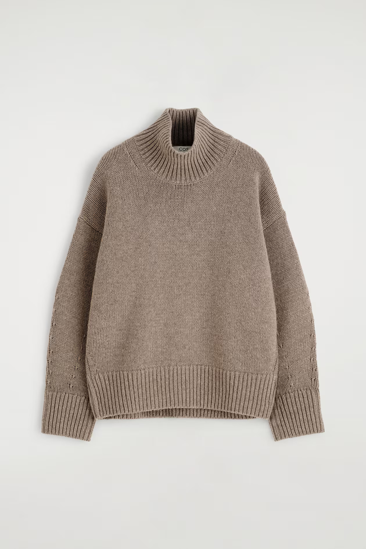 CHUNKY FUNNEL-NECK WOOL JUMPER - DARK BEIGE | COS | COS UK