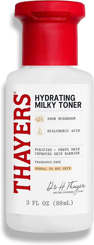 THAYERS Milky Hydrating Face Toner with Snow Mushroom Tremella, Hyaluronic Acid and Elderflower, ... | Amazon (US)