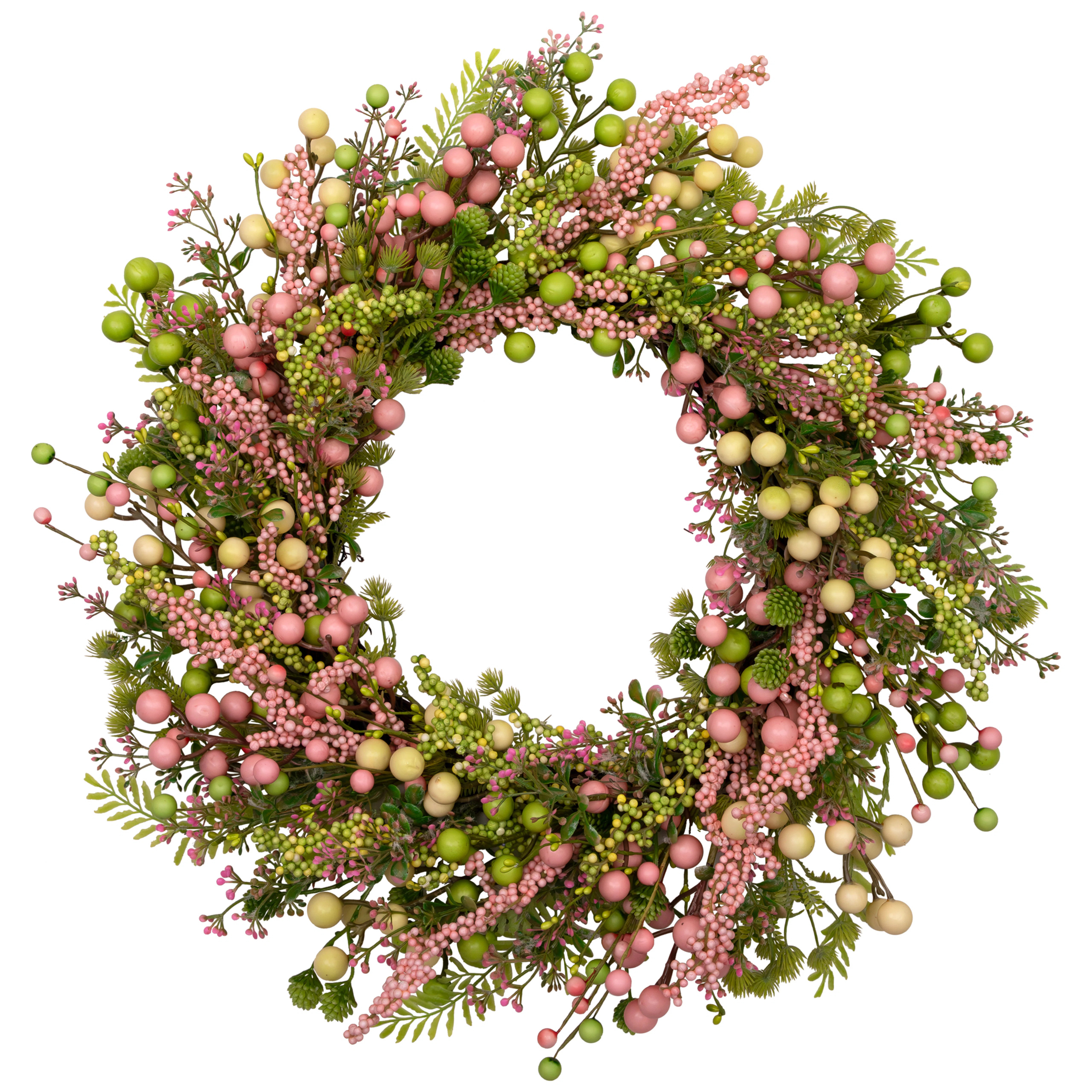 Berries And Olives Artificial Spring Wreath - 25" - Pastel | Wayfair North America