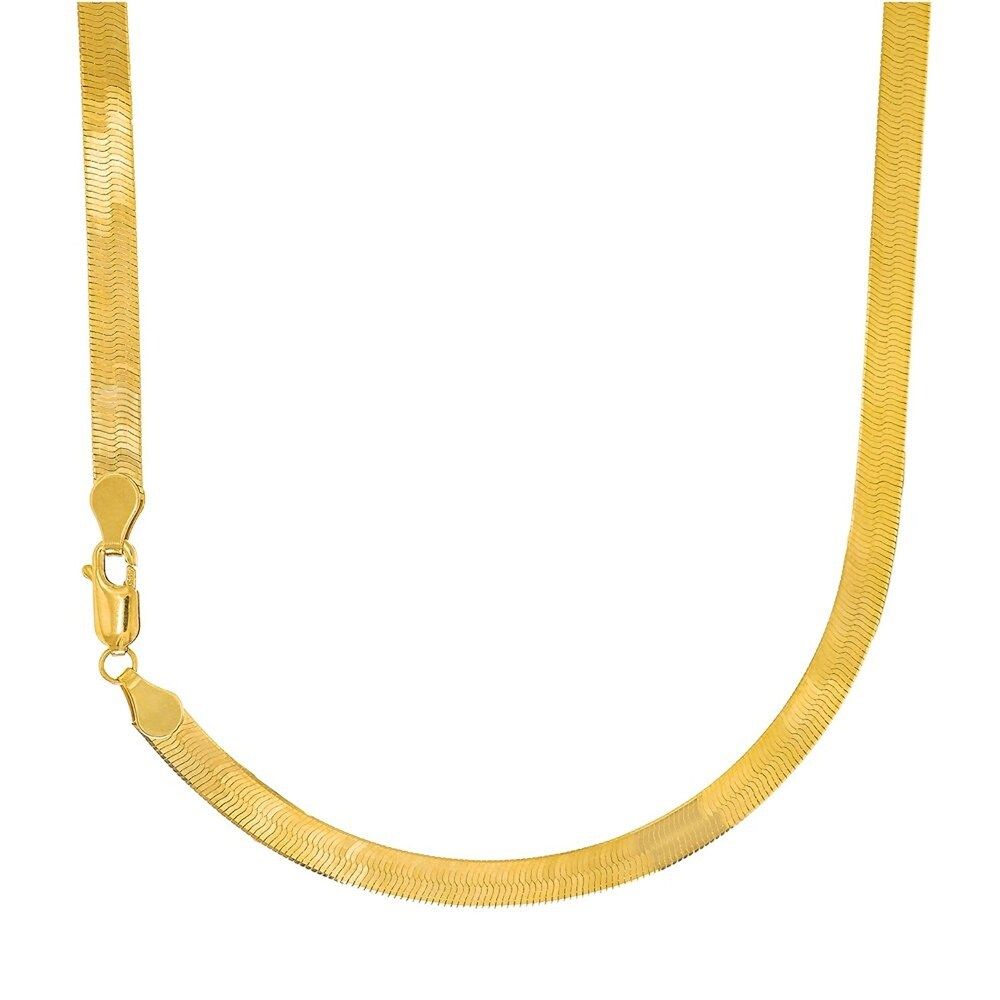 Mcs Jewelry Inc 14 KARAT YELLOW GOLD SOLID FLEXIBLE SILKY IMPERIAL HERRINGBONE NECKLACE (3MM) (18 In | Bed Bath & Beyond