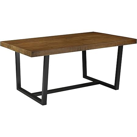 72" Rustic Solid Wood Dining Table - Mahogany Finish | Amazon (US)