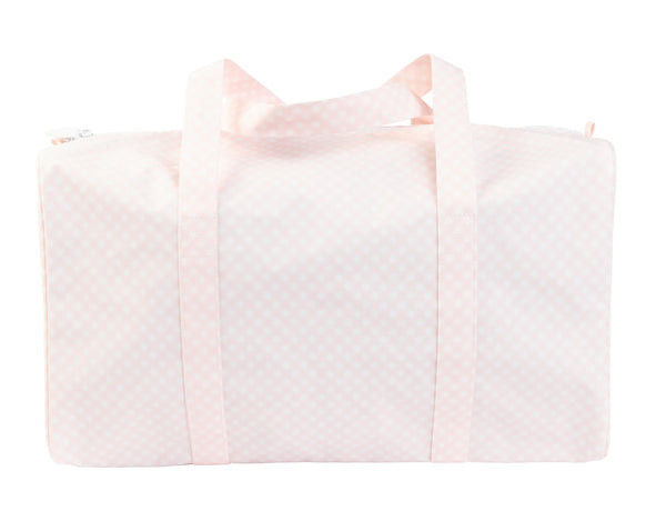 The Duffel Bag Peachy Pink Gingham by Apple of My Isla | Lila and Hayes