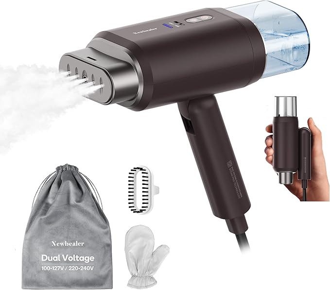 Newbealer Dual Voltage Travel Clothes Steamer - 220V/120V, 1200W Portable Garment Steamer with 18... | Amazon (UK)