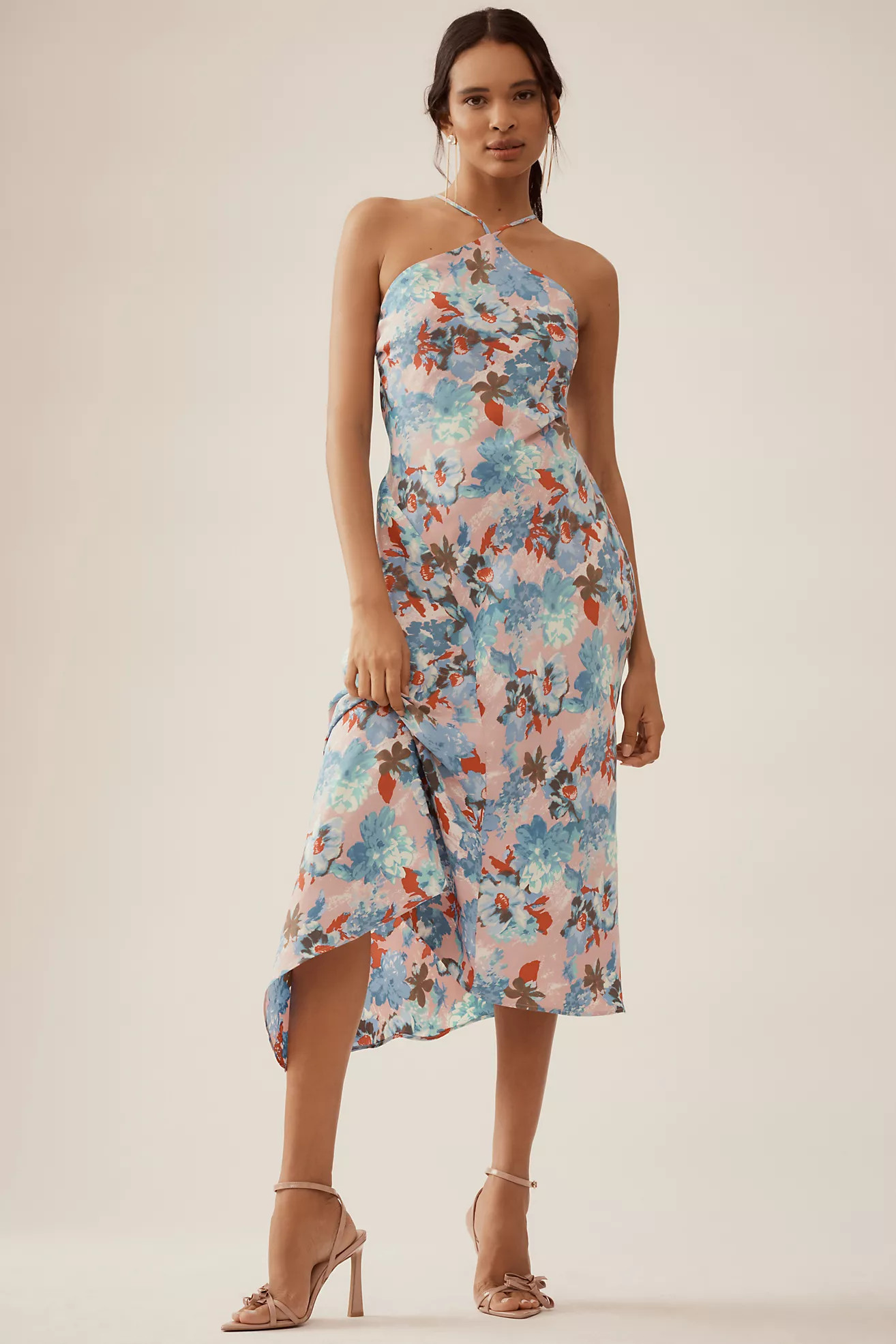 By Anthropologie Halter Slip Midi Dress | Anthropologie (US)