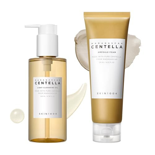 SKIN1004 Centella Double Cleansing Duo, Cleansing Oil 6.76 fl.oz & Ampoule Foam Cleanser 4.23 fl.oz, Korean Gentle Face Cleanser Gift Set, Makeup Remover with Madagascar Centella, Korean Skincare | Amazon (US)