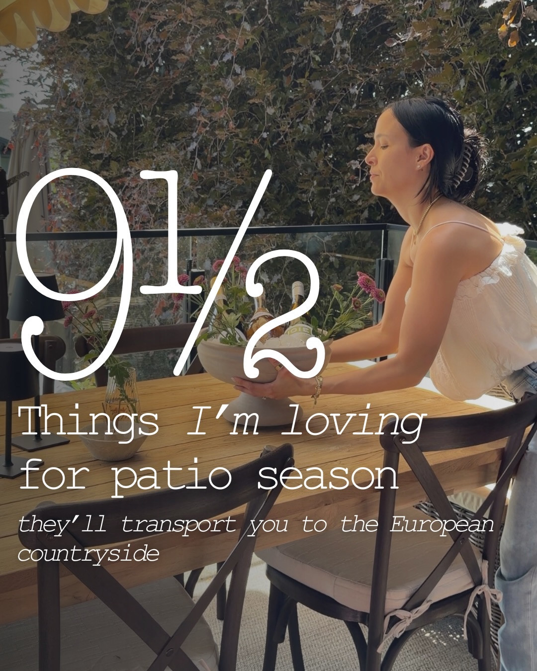 Took me 36 years to figure out it was time to romanticize my outdoor space the same way I do my indoor space. And I don’t know about you but every time I step outside I love being transported to Provence.

These are some of the easiest things I’ve done to bring that vision to life… it’s taken a few years to get here but the progress is worth the wait! 

Let me know if you have a specific vibe you want to feel when you head to your outdoor space and if there’s anything I can do to help you get there!