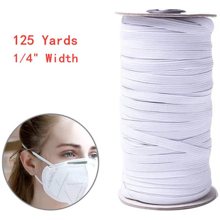 125 Yard 1/4 inch Width Knitted Elastic Band Heavy Stretch Knit Bungee Elastic Cord Elastic Rope Ela | Walmart (US)