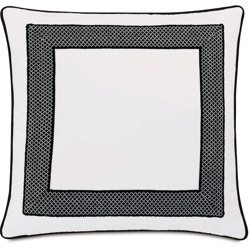 Willa Outdoor 20x20 Pillow, White/Black | One Kings Lane