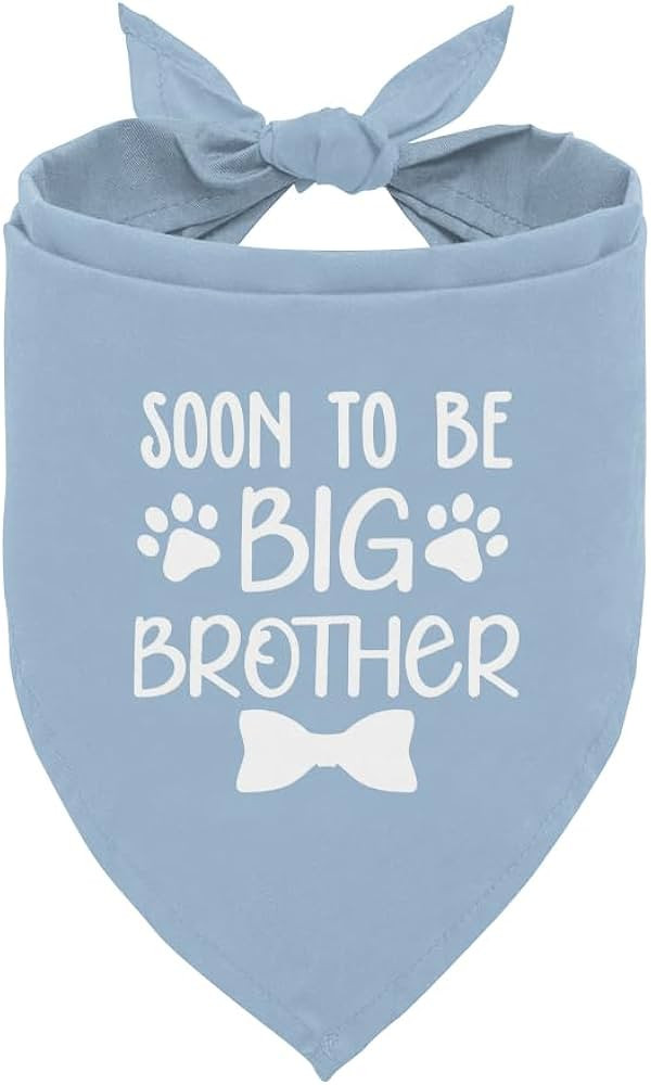 Big Brother Light Blue Dog Pregnancy Announcement Bandana - Small, Medium, Large Dogs (A88) | Amazon (US)