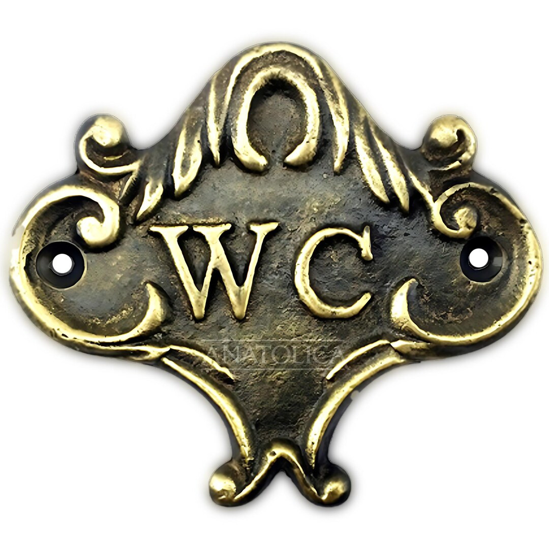 Anatolica Brass Wc Toilet Door Sign, Unlacquered Finish - Etsy | Etsy (US)