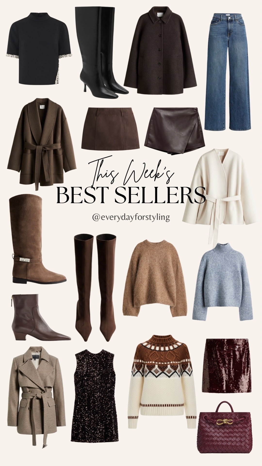✨ This Week’s Best Sellers ✨
Pieces that everyone is loving right now — the coziest knits, the chic boots, the classic neutrals, and those timeless winter staples that instantly elevate any outfit. These are the most-clicked, most-saved, and most-bought items of the week 🤎

[ cozy knit outfits, winter boots outfit, holiday outfit ideas, trending fashion pieces, wardrobe staples 2024, everyday winter style, elegant winter outfits, winter styling ideas, fashion must haves, everydayforstyling ] 

#wintersellers #winterfashionfinds #neutralstyle #winteroutfitideas #classyaesthetic #minimalwardrobe #wintercapsule #everydayforstyling 

#LTKCyberWeek #LTKHoliday #LTKGiftGuide
