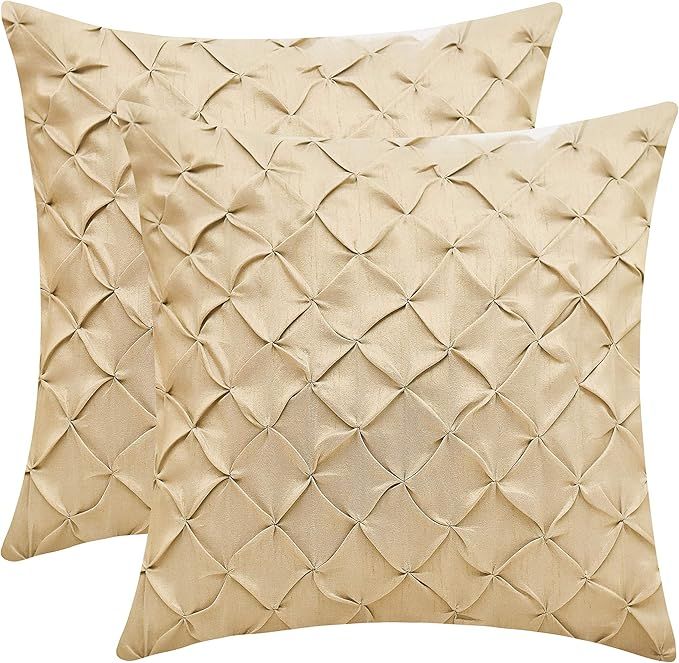 Amazon.com: The White Petals Gold DecorativeThrow Pillow Cover - (14x14 inch) | Decorative, Washa... | Amazon (US)