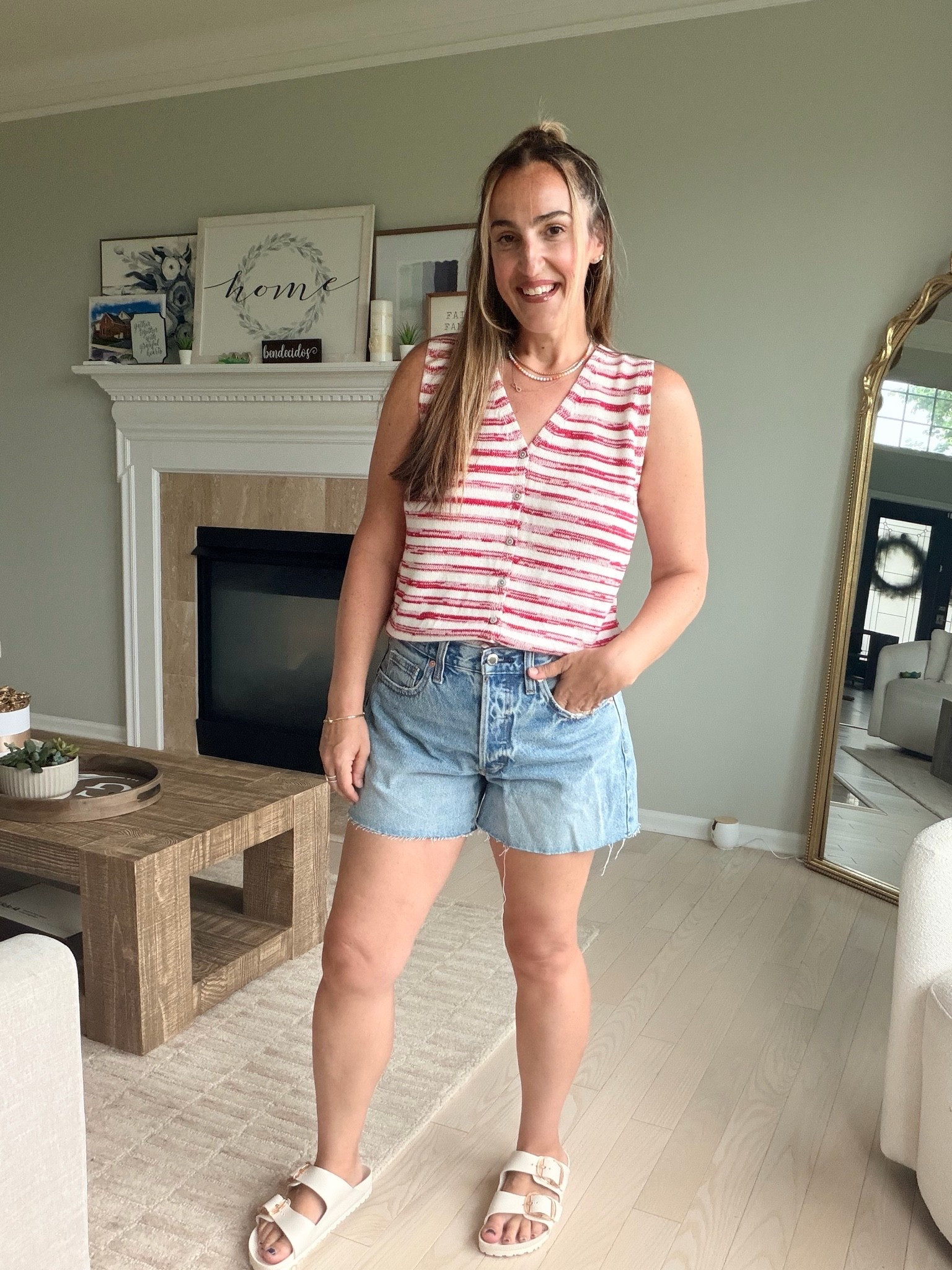 The softest knit shirt! And shorts that don’t show off the belly! Both tts! Medium and size 8.

#LTKOver40 #LTKootd #LTKmomlife