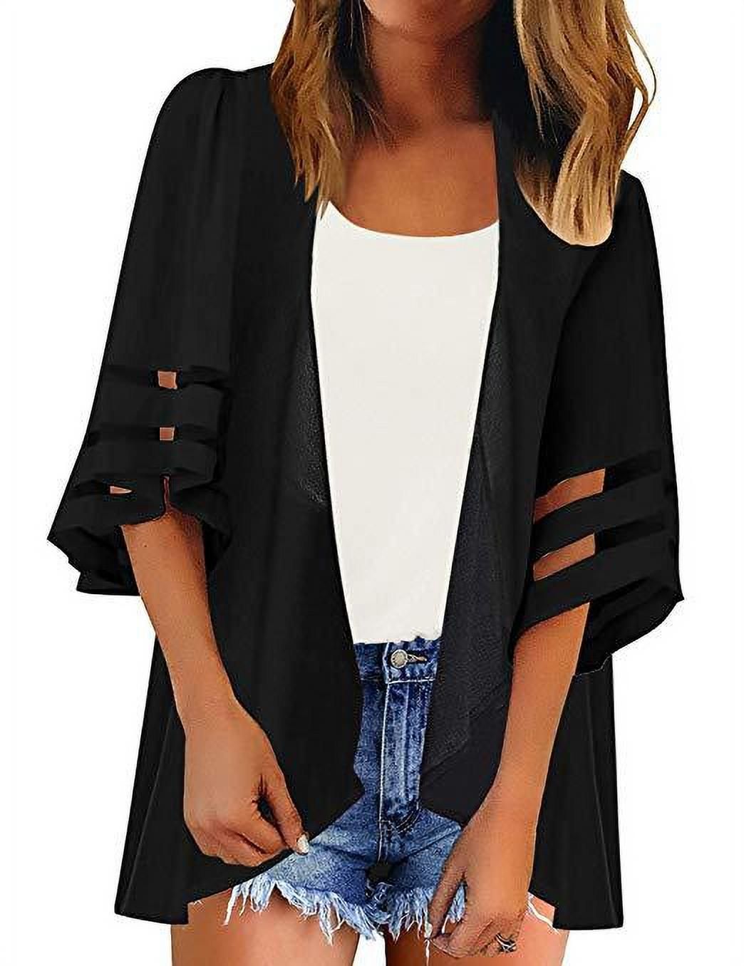 Women's Printed Kimono Mesh Stitching Shawl Sunscreen Blouse | Walmart (US)