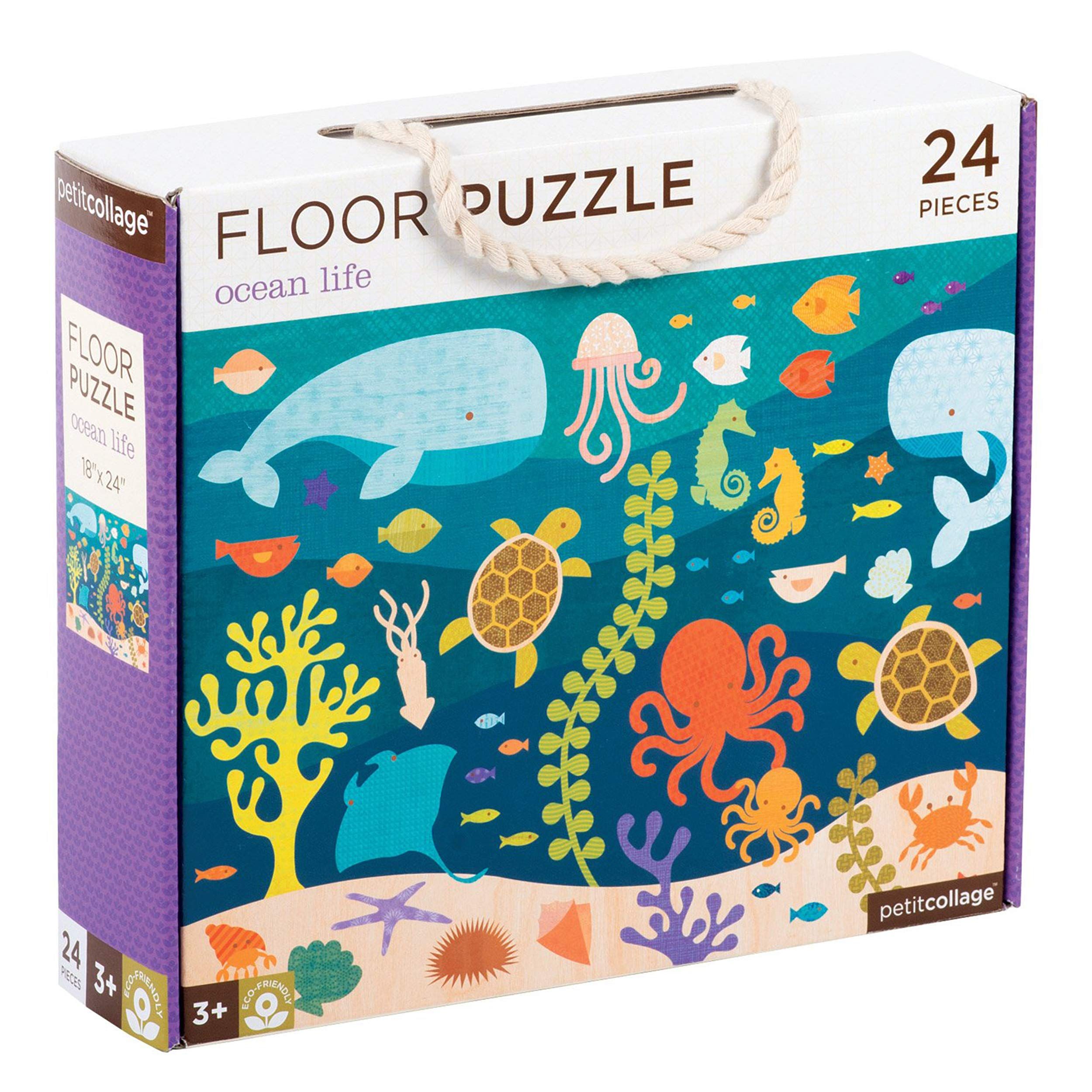 Petit Collage Floor Puzzle, Ocean Life Friends, 24-Pieces – Large Puzzle for Kids, Completed Ocean J | Amazon (US)