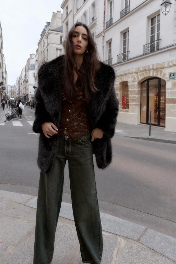 FAUX FUR BELTED COAT | Zara US