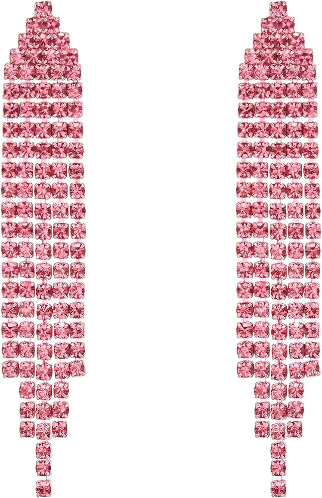 EleQueen Austrian Crystal Chandelier Tassel Earrings Linear Drop Dangle Earrings Christmas Tree E... | Amazon (US)