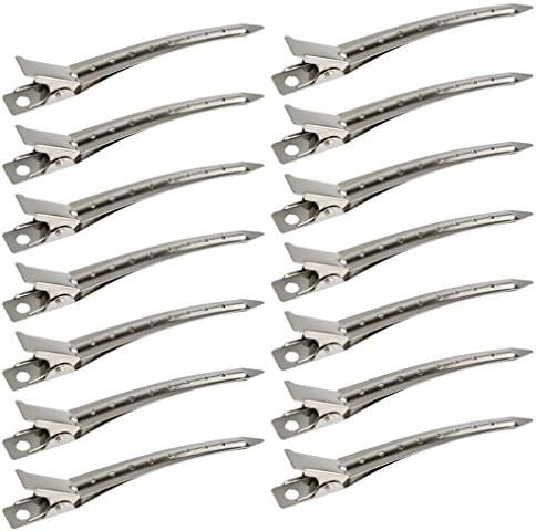 24 Packs Duck Bill Clips, Bantoye 3.5 Inches Rustproof Metal Alligator Curl Clips with Holes for Hai | Amazon (US)