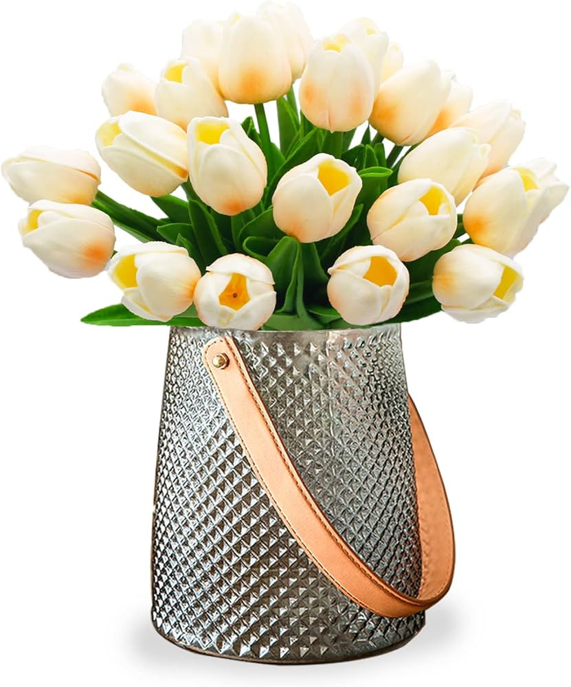 30pcs Real Touch Tulips PU Artificial Flowers, Fake Tulips Flowers for Arrangement Wedding Party ... | Amazon (US)