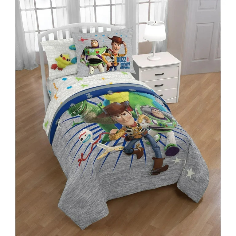 Disney Pixar Toy Story 3 Piece Bed in a Bag, Twin, Microfiber, Gray | Walmart (US)