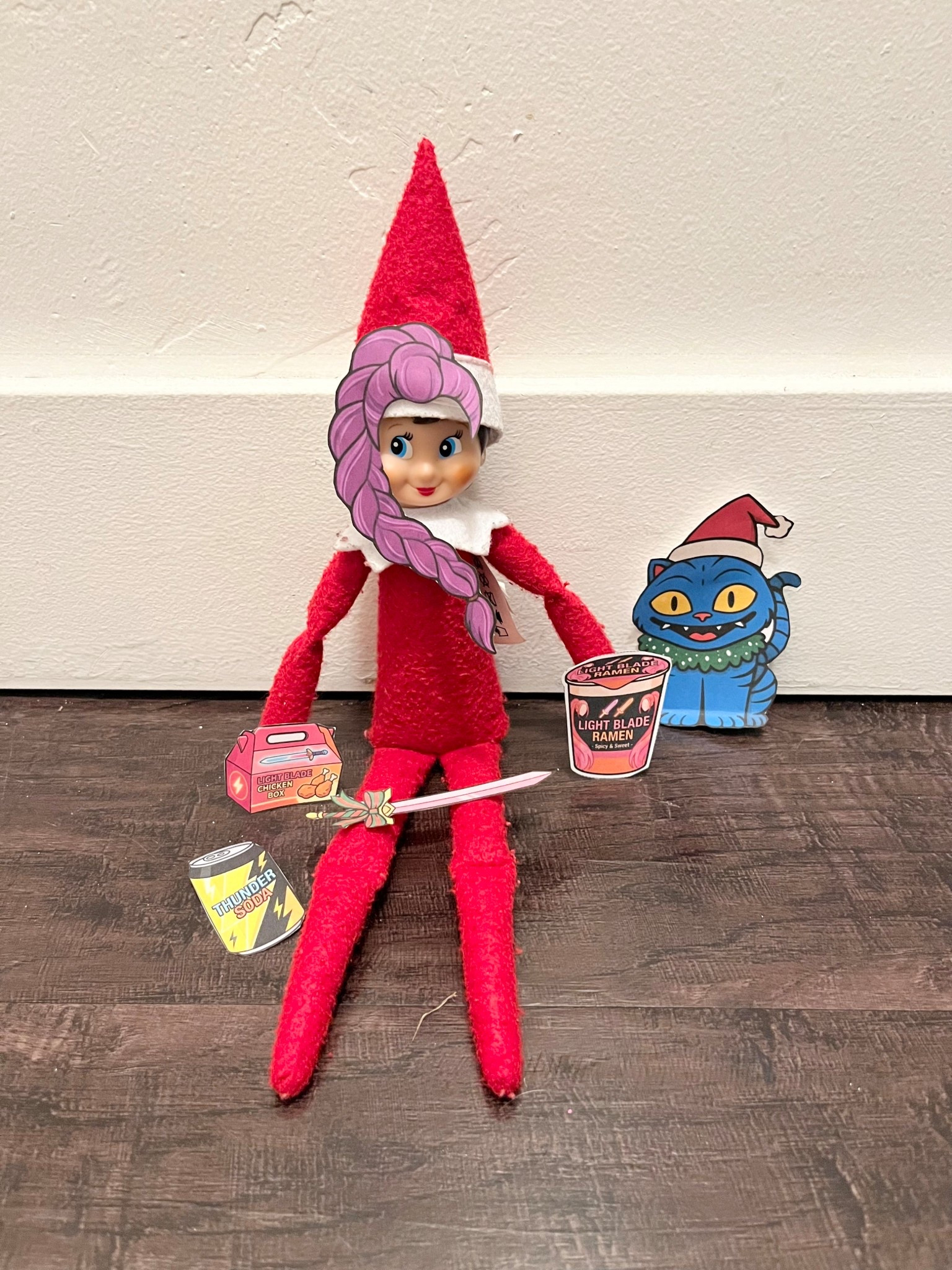 Our elf on the shelf dressed up like Rumi from k-pop demon hunters!

#LTKHoliday #LTKKids #LTKmomlife