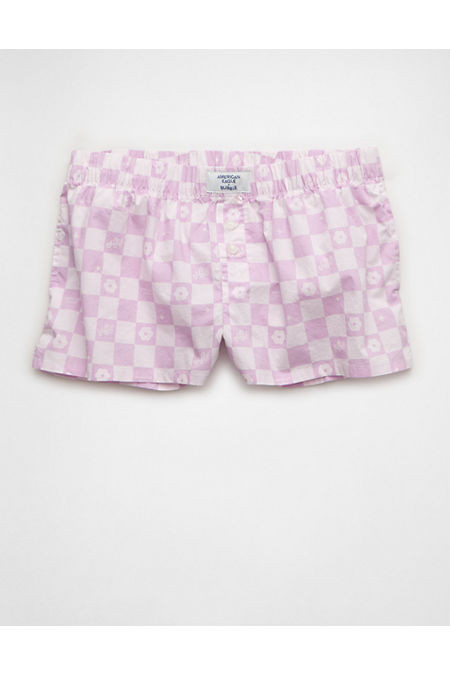 AE x Bubble Poplin Boxer Women's Lavender XL | American Eagle Outfitters (US & CA)