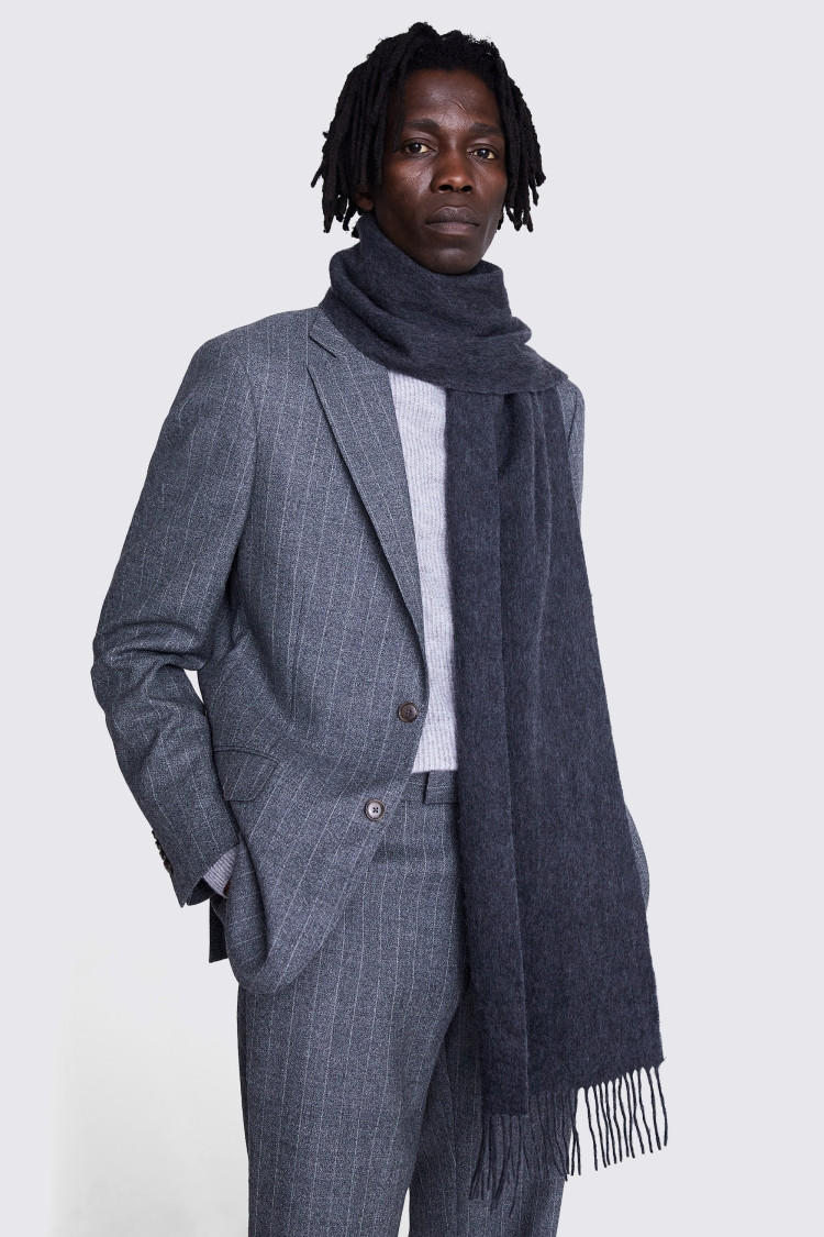 Charcoal Melange Cashmere Blend Scarf | Moss Bros Retail