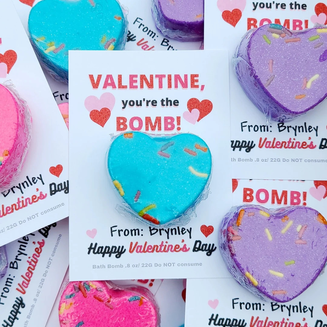 LIMITED Heart Bath Bombs, Valentine Favors, Classroom Valentines, Party Favors, School Valentines... | Etsy (US)