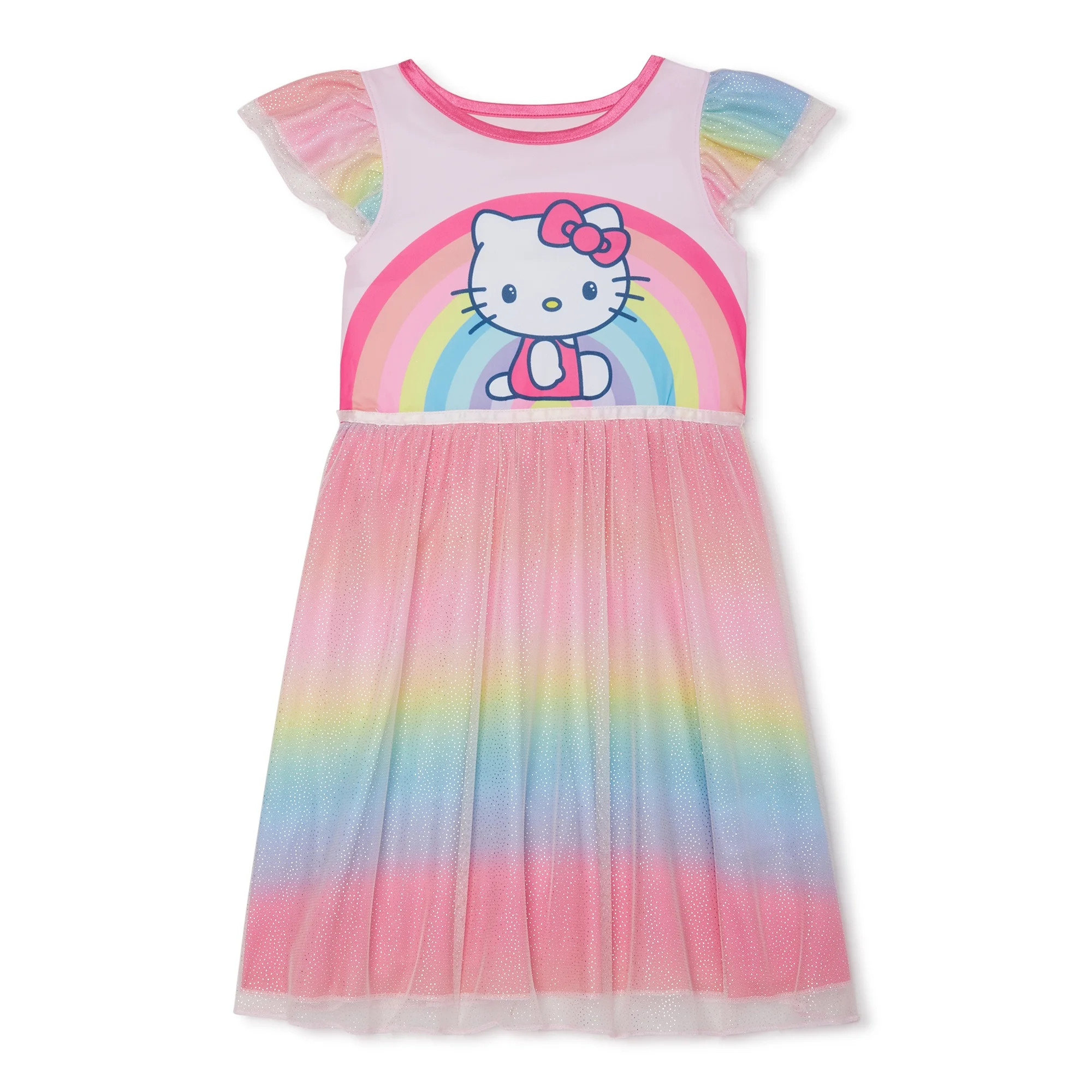 Hello Kitty Toddler Girl Flutter Sleeve Fantasy Nightgown Pajamas | Walmart (US)