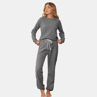 Women's Cozy Striped Loungewear Set for Relaxed Holidays - Cupshe-L-Gray | Target