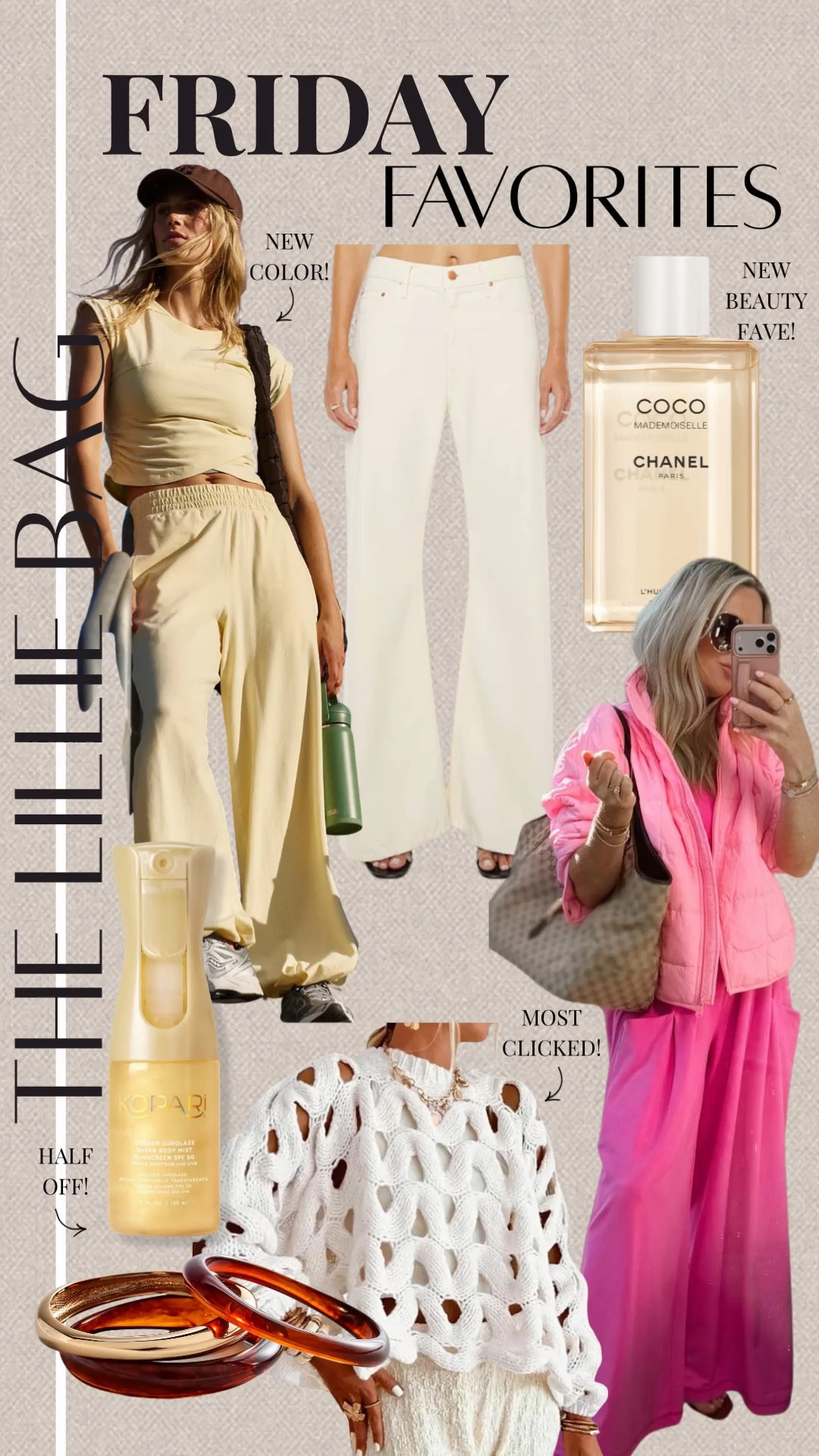 Friday favorites part 2! The Kopari spf is half off today💥💥 

Sunscreen. Set. Butter yellow. Tracksuit. Jumpsuit. Spring outfits. Denim.  Vacation outfits. 

#LTKTravel #LTKSeasonal #LTKootd