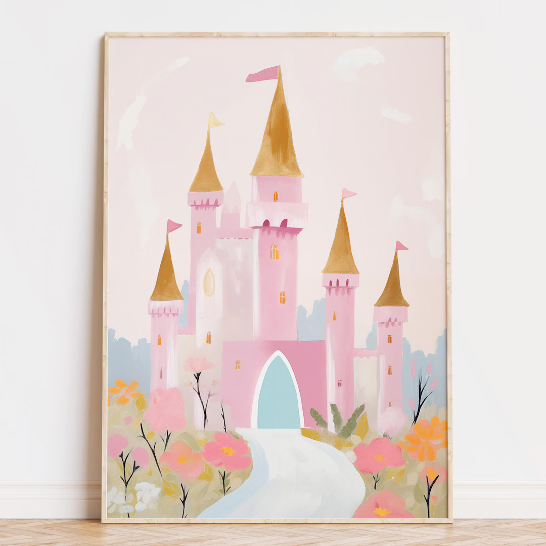 Fairytale Castle Print, Digital Download, Magical Princess Print, Nursery Wall Art, Kid's Room, P... | Etsy (US)