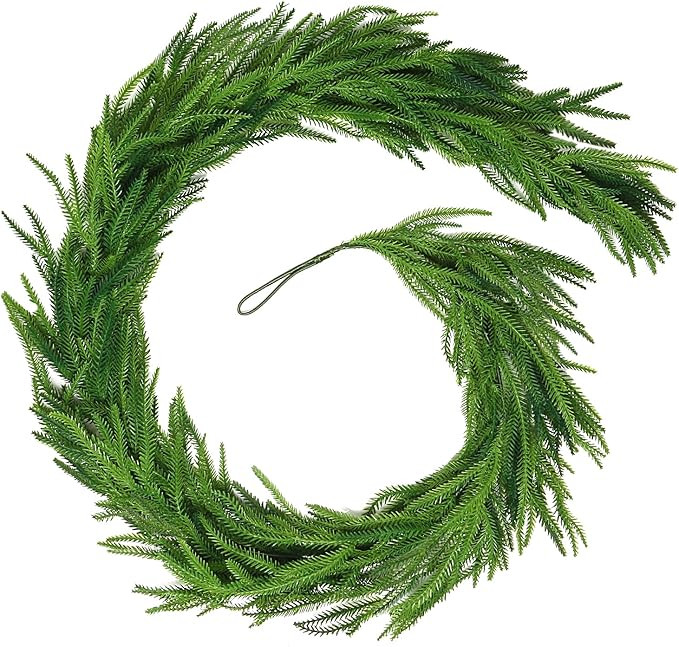 Cedar Garland Realistic Artificial,Christmas Garland for Mantle 6ft,Real Touch Norfolk Pine Garla... | Amazon (US)