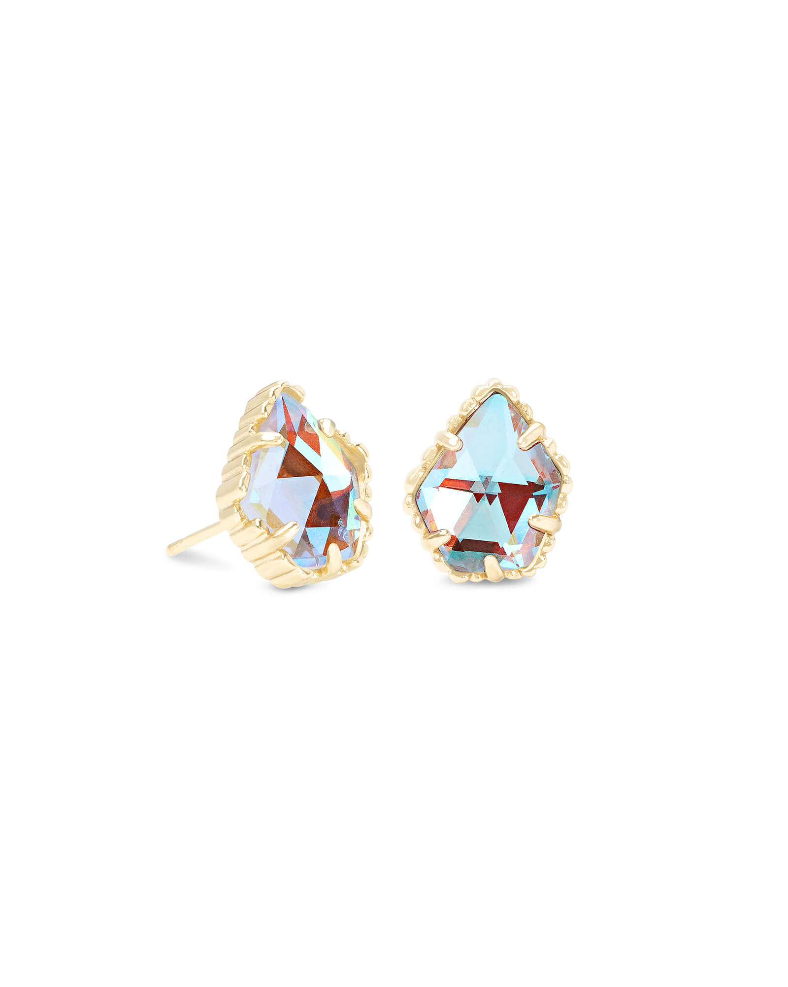 Tessa Gold Stud Earrings in Dichroic Glass | Kendra Scott