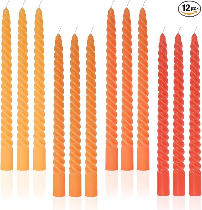 Candle Stick Spiral Tall Taper Candles,Unscented Candle for Holiday,Wedding and Home Decoration,1... | Amazon (US)