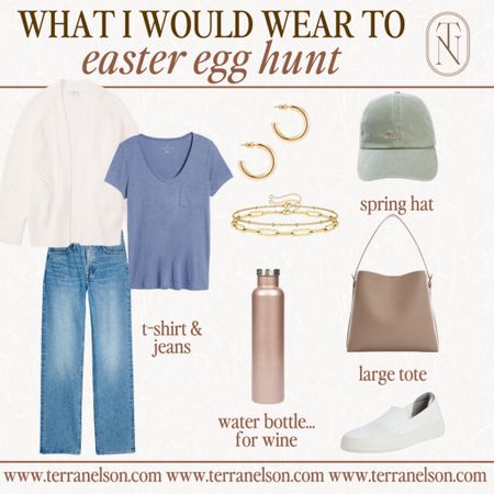 Easter outfit / casual spring outfit / spring fashion / outfit inspo / neutral hat / gold jewelry

#LTKSeasonal #LTKstyletip #LTKshoecrush