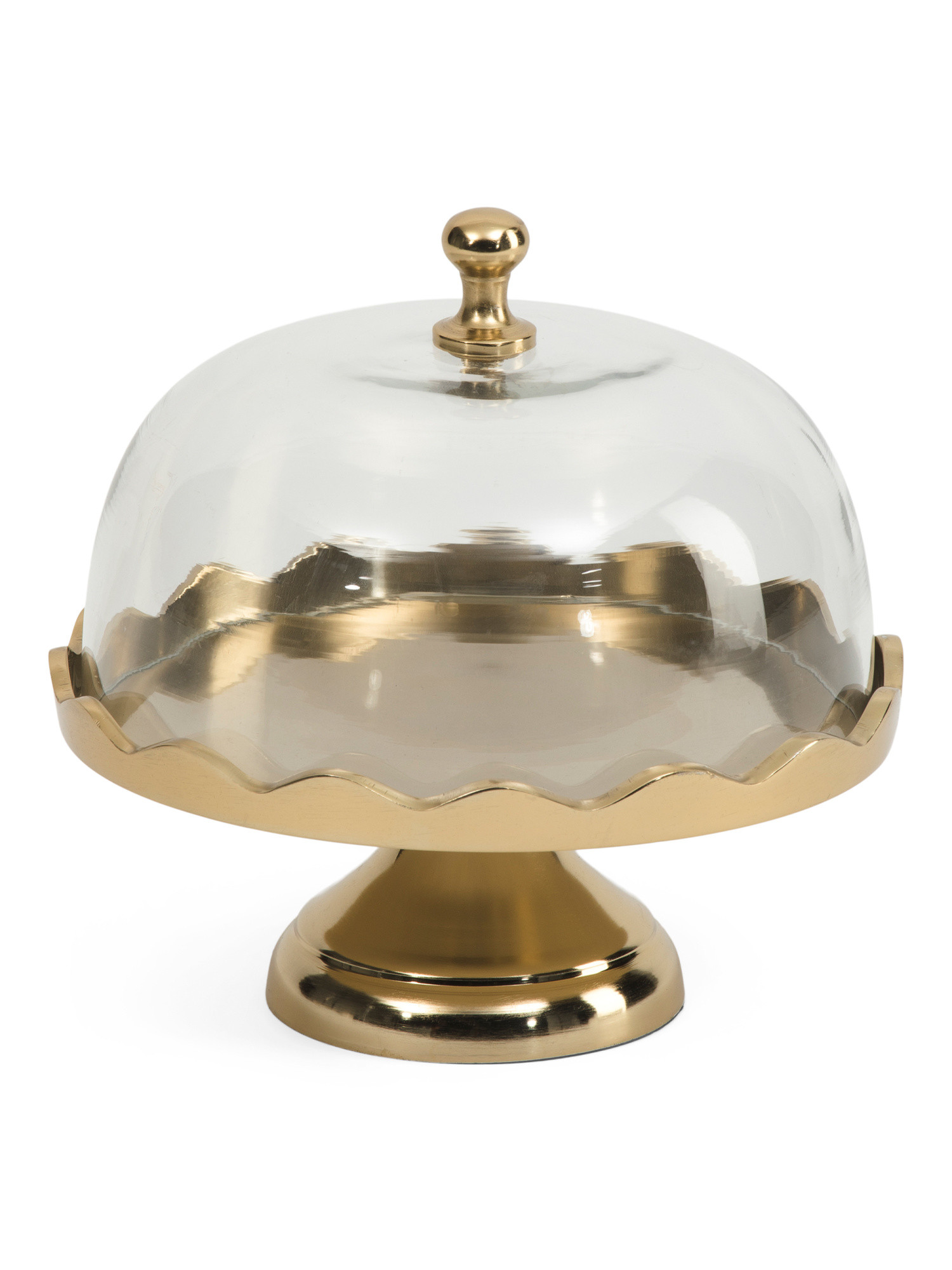 8x8 Gold Tone Scalloped Serving Dish | TJ Maxx