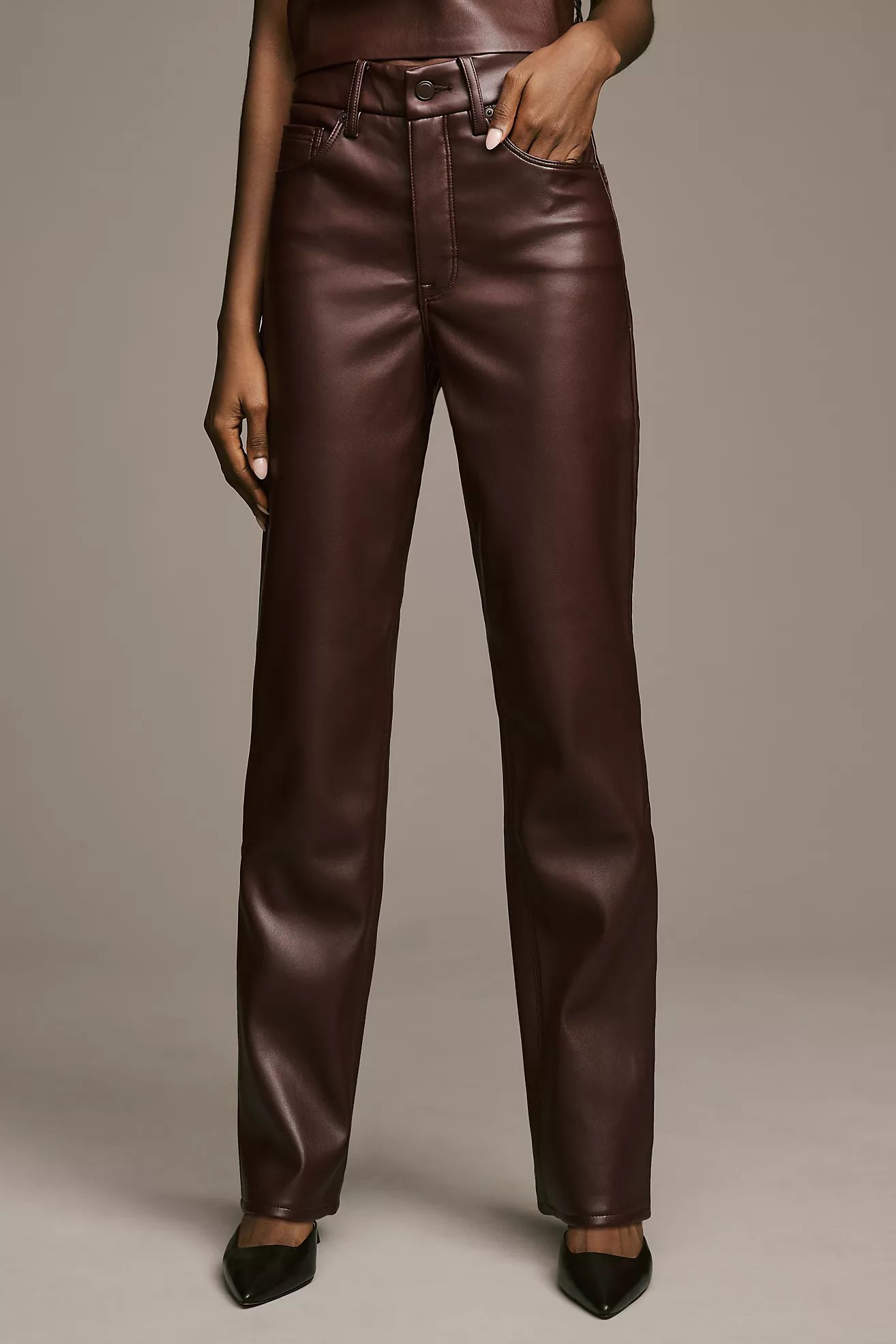 Good American Better Than Leather Faux Leather Pants | Anthropologie (US)