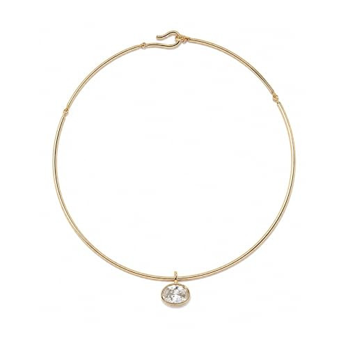 Gold Oval Bezel Collar Charm Necklace and Charms | Choker Pendant Necklace & Add On Charms | Amazon (US)