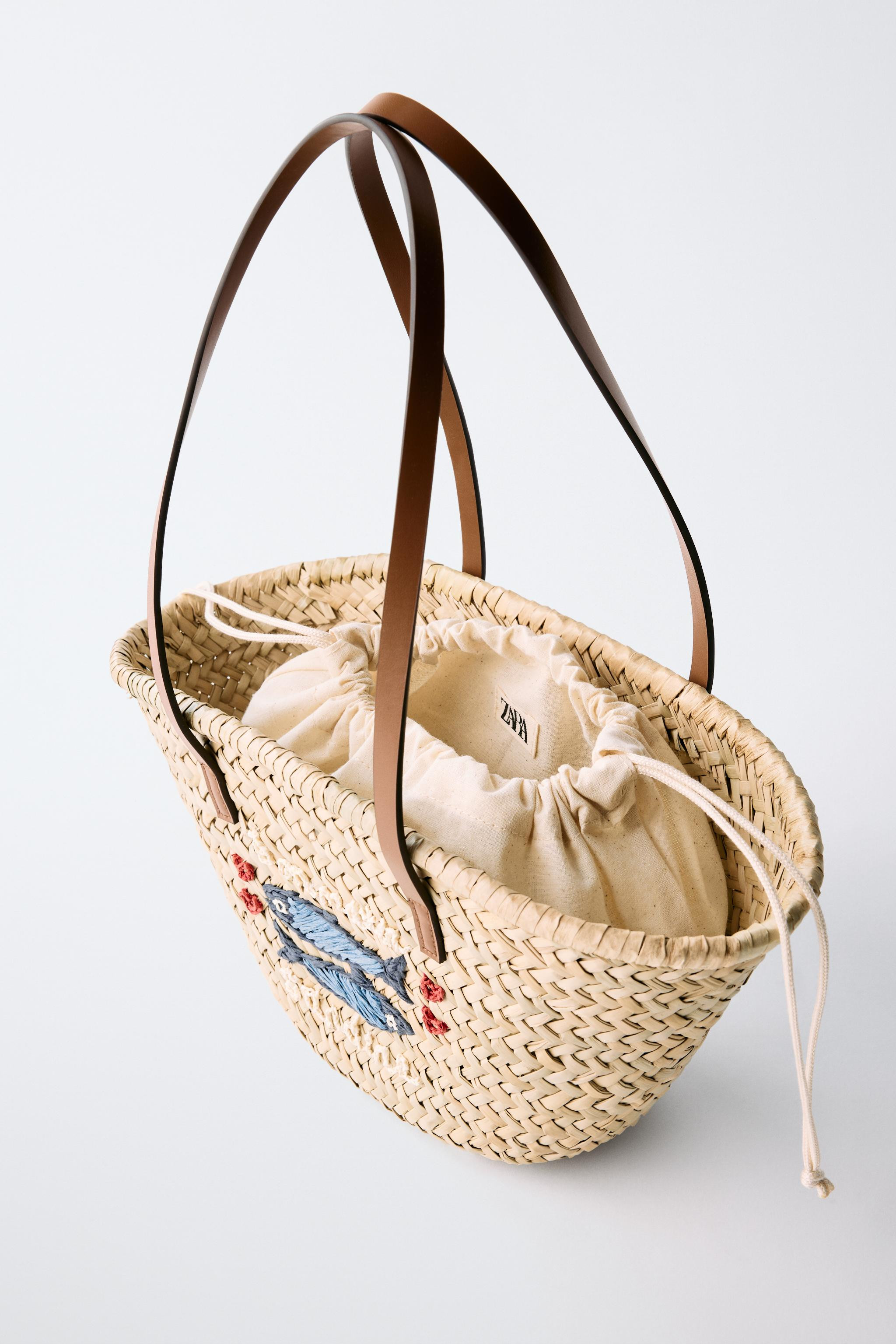 FISH RAFFIA TOTE BAG | Zara US