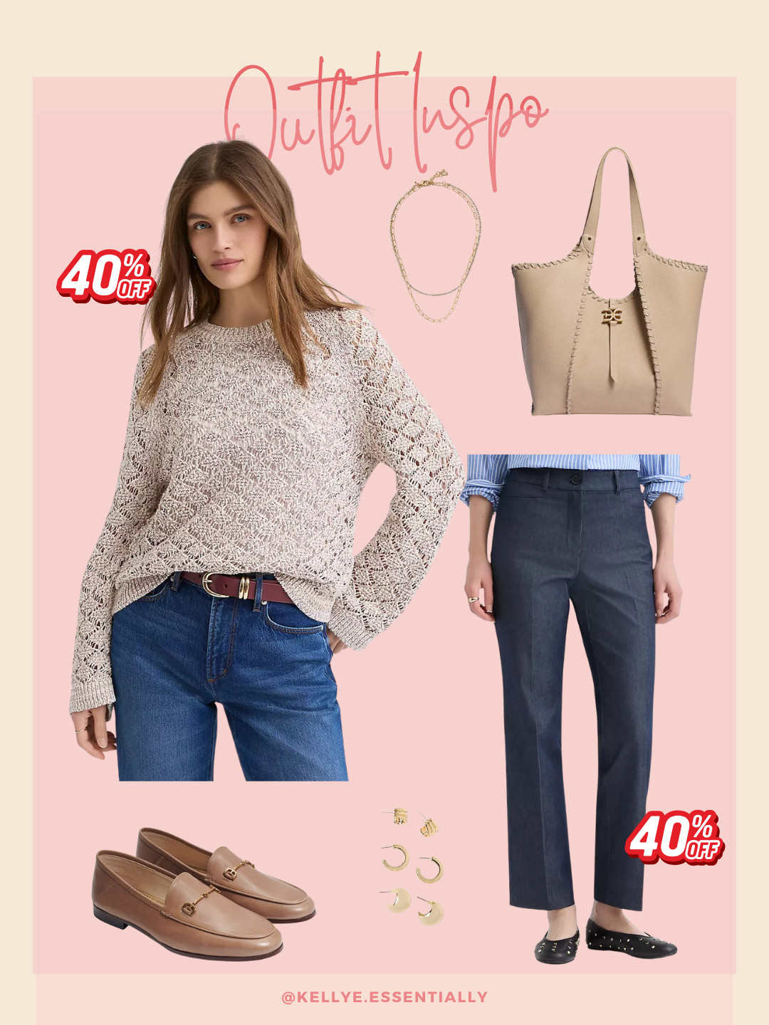 A neutral sweater paired with tailored pants is classic, flattering, and easy to dress up or down.

Add loafers, simple jewelry, and a neutral tote for an everyday polished look that works for errands, lunch, or casual workdays. 

 #LTKootd #LTKSeasonal #LTKSaleAlert