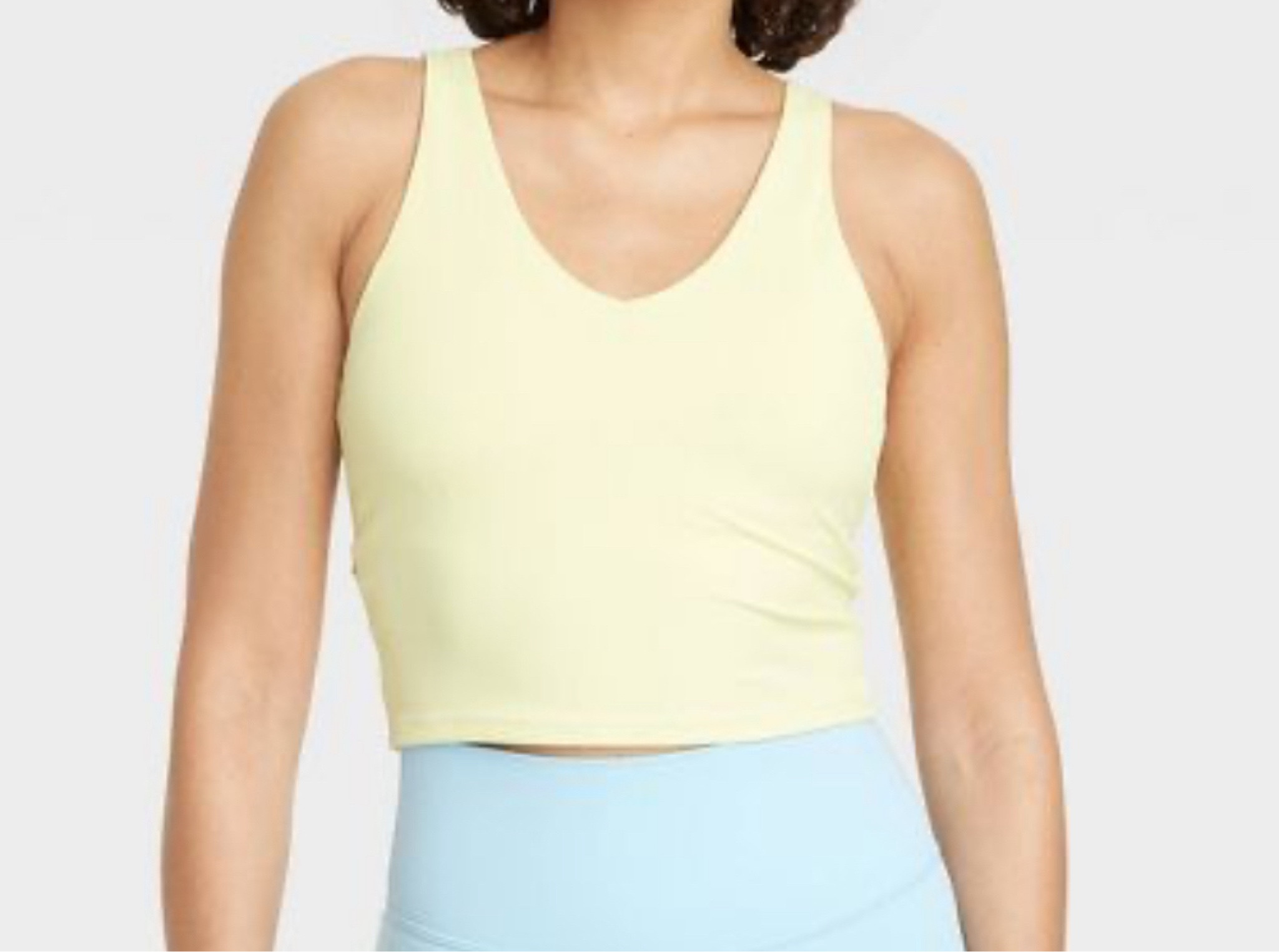 Ribbed V- Neck crop sports bra 