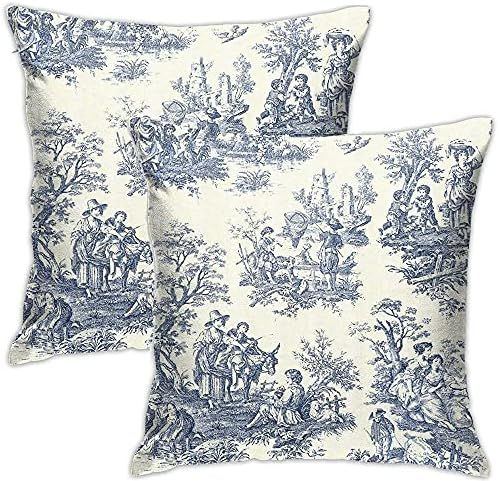 YIEASY Throw Pillow Covers Toile De Jouy Pillowcase Soft Cushion Case Novelty Square Cushion Cove... | Amazon (US)