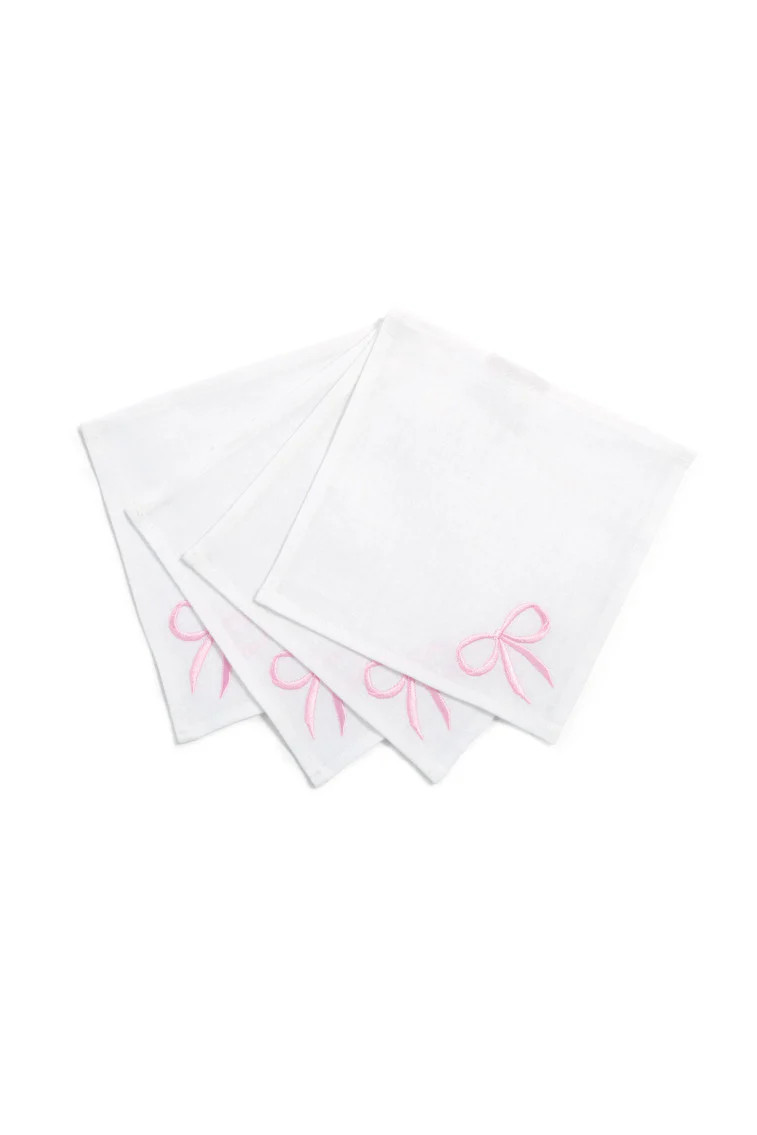 Bow Cocktail Napkins Set Of 4 | LoveShackFancy