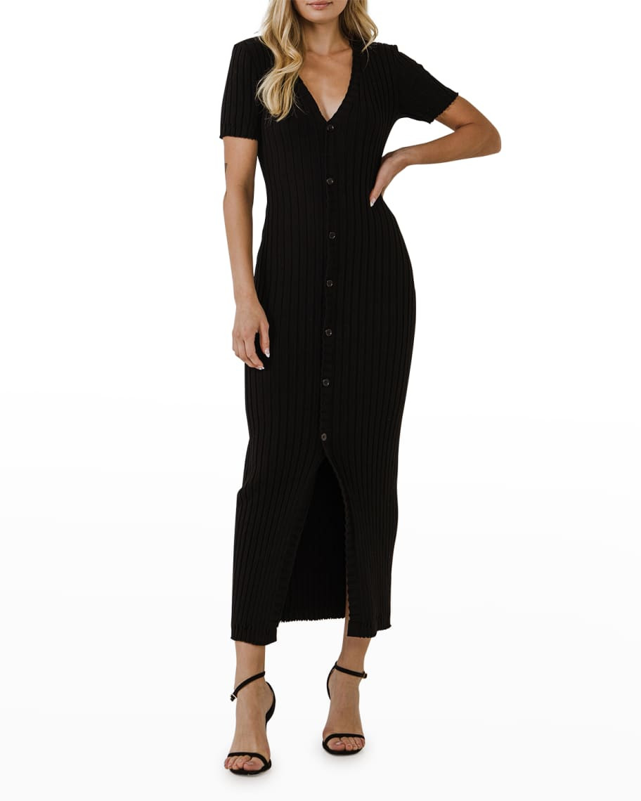 Endless Rose V-Neck Knit Bodycon Dress | Neiman Marcus