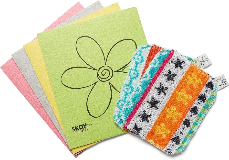 Skoy Bundle – Skoy Swedish Dishcloth 4-Pack and Skoy Scrub 2-Pack, Assorted Colors, Reusable pr... | Amazon (US)