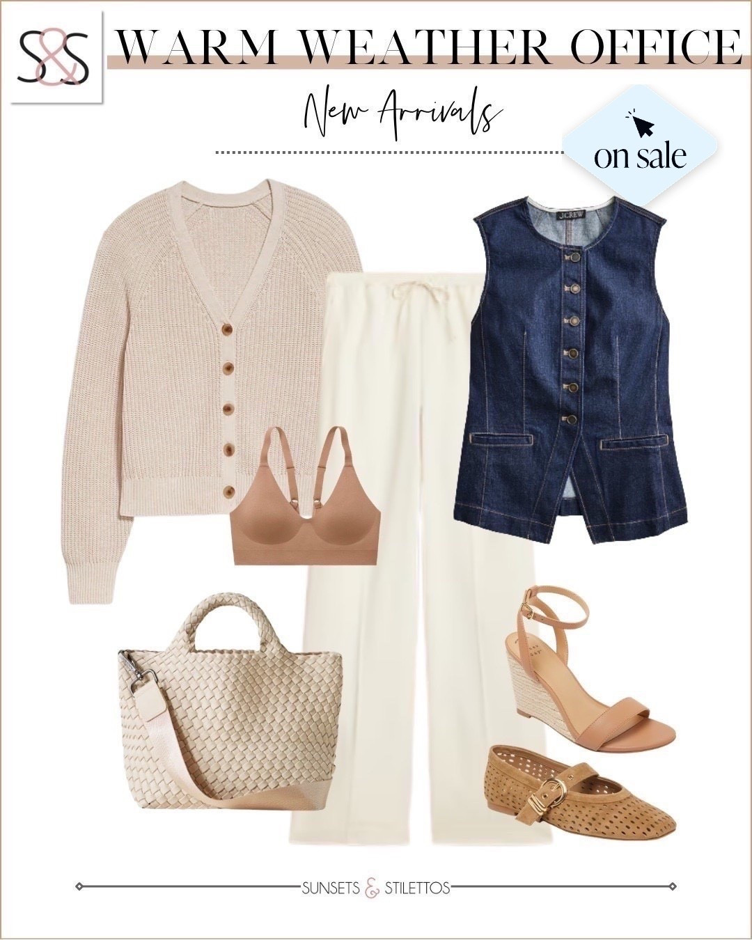 This is such an easy work outfit that still feels polished and comfortable.

work outfit ideas, business casual outfit, spring office outfit, warm weather office outfit, neutral outfit, wide leg pants outfit, denim vest outfit, cardigan outfit, comfortable workwear, office style for women, casual work outfit

#LTKSaleAlert #LTKU #LTKOver40