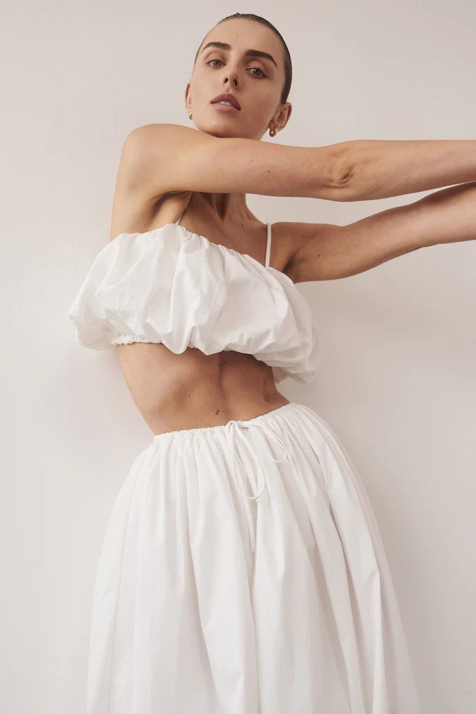 MONTY WHITE BUBBLE CROP TOP | DISSH