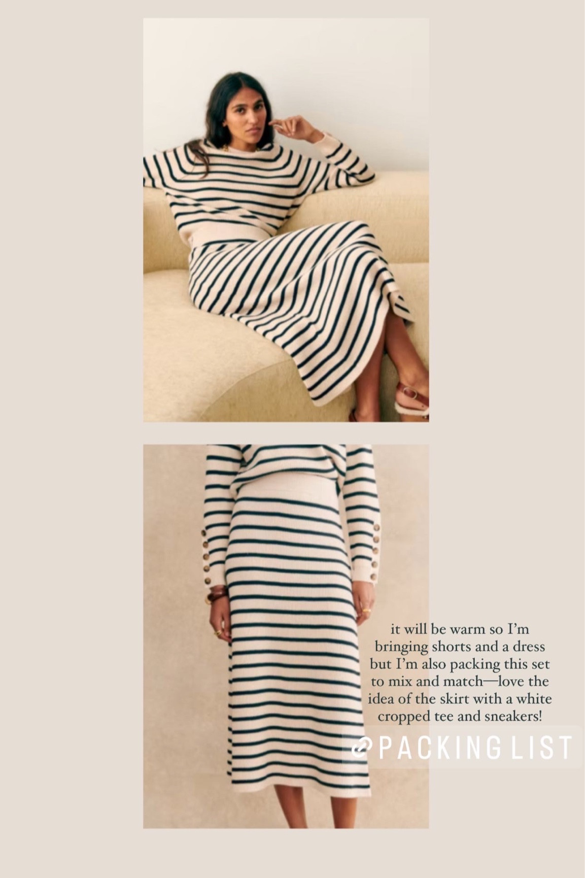 Cute little striped set for summer into fall 〰️ love the idea of mix & match. The skirt would be so cute for summer with a white tee and sneakers 

#LTKstyletip #LTKFind #LTKSeasonal