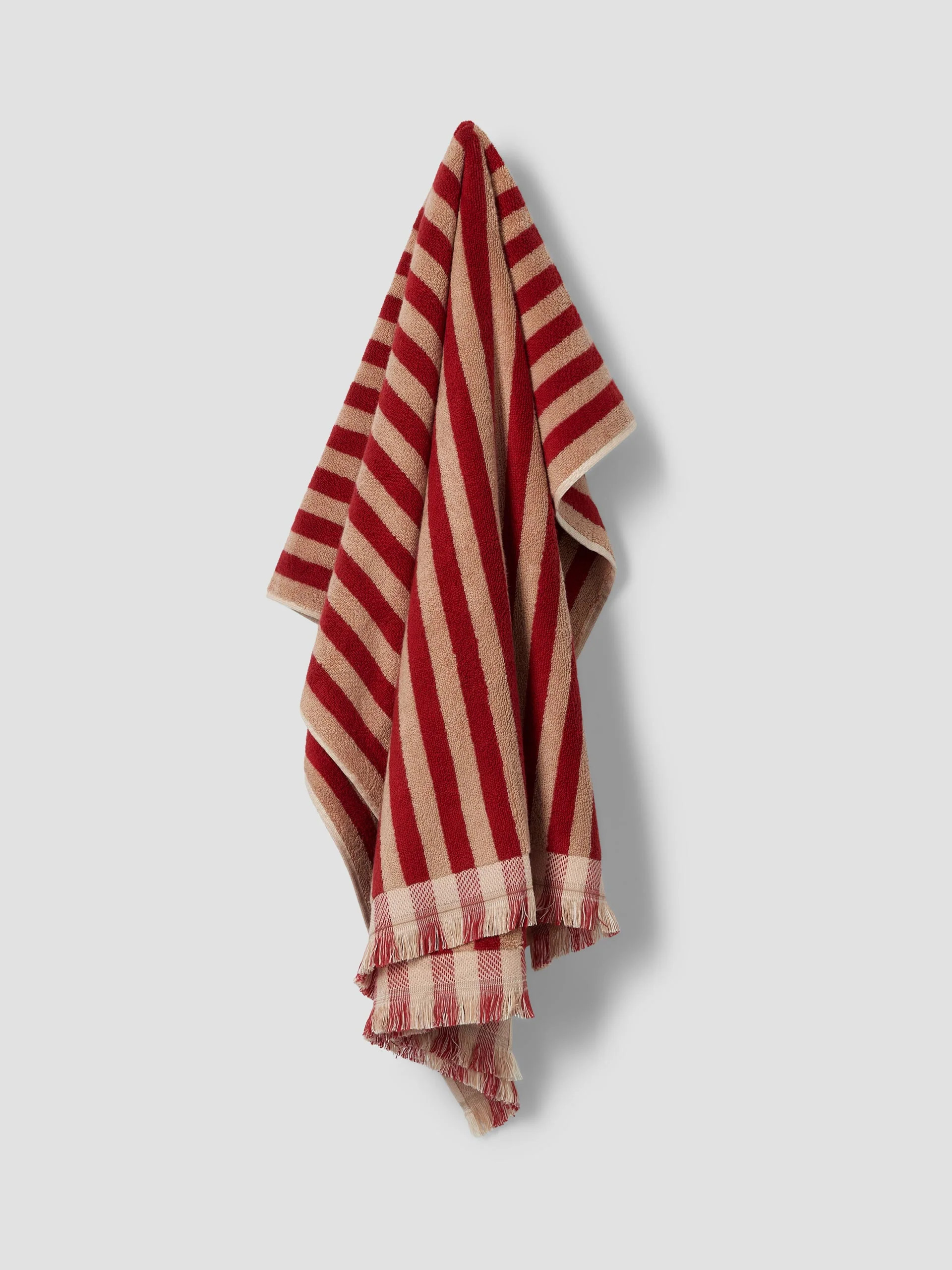 Sandstone Red Pembroke Stripe Cotton Towels | Piglet